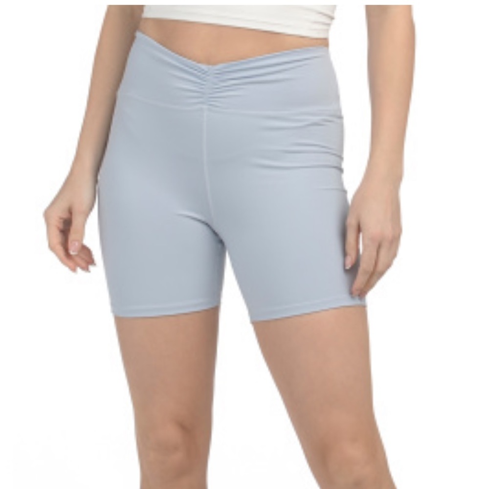 L*SPACE Light Blue Juniors Active Bike Shorts Size Medium NWT